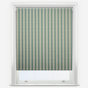 Emily Bond Block Printed Stripe Blue & Green Roller Blind