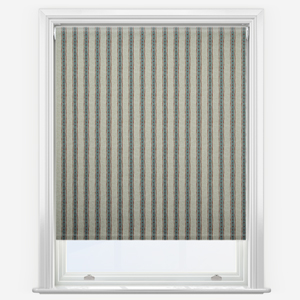 Emily Bond Block Printed Stripe Blue & Red Roller Blind