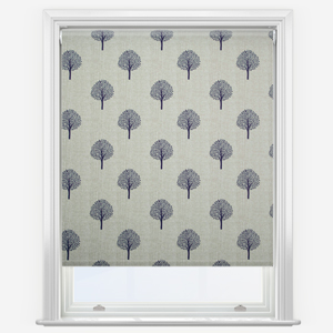 Emily Bond Yew Tree Navy Roller Blind