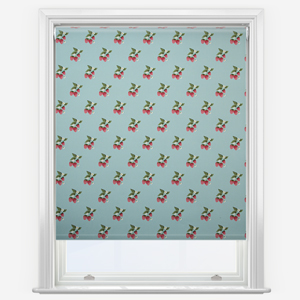 Sophie Allport Strawberries Pale Blue Roller Blind