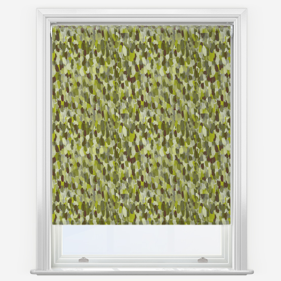 Sonova Studio Abstract Brush Olive Green Roller Blind