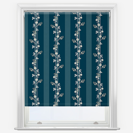Sonova Studio Floral Cascade Stone Blue Roller Blind