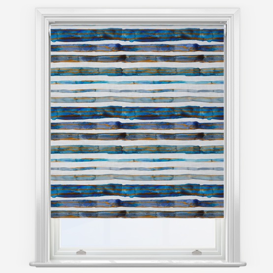 Sonova Studio Panorama Blue Rust Roller Blind
