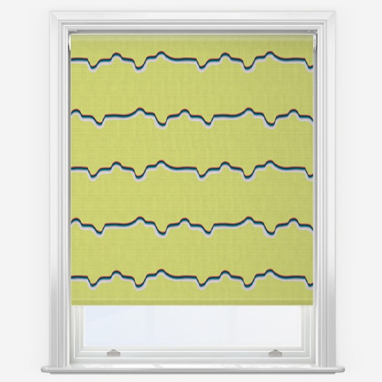 Sonova Studio Retro Wave Acid Chartreuse Roller Blind