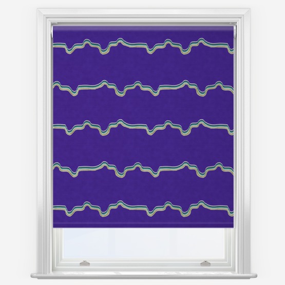 Sonova Studio Retro Wave Electric Blue Roller Blind