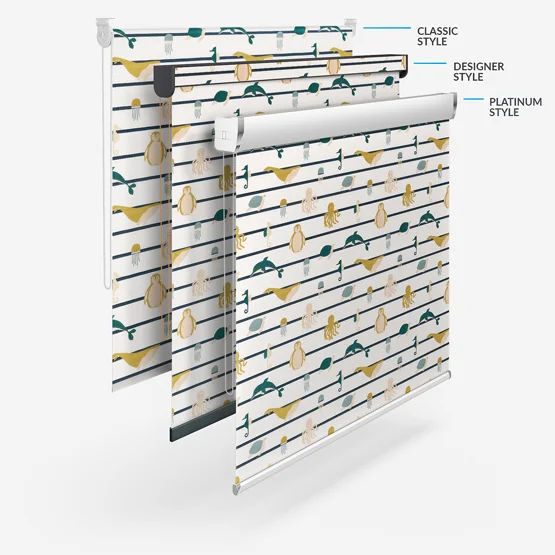 Sonova Studio Ocean Stripe Teal and Ochre roller