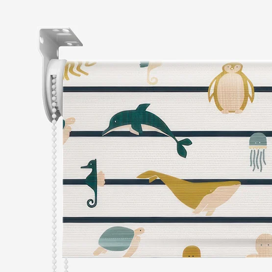 Sonova Studio Ocean Stripe Teal and Ochre roller