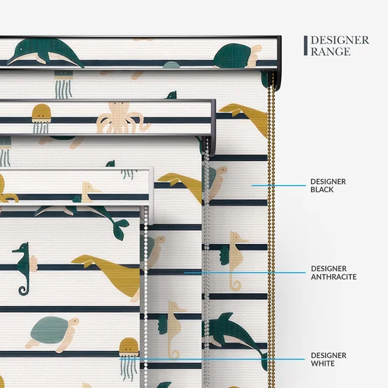 Sonova Studio Ocean Stripe Teal and Ochre roller