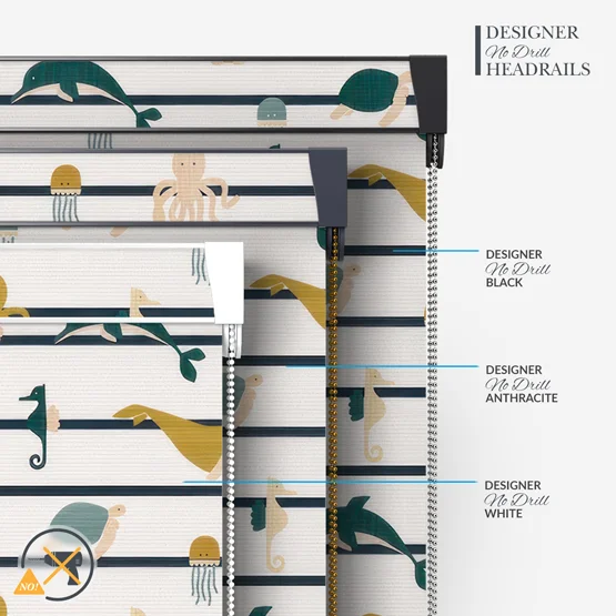 Sonova Studio Ocean Stripe Teal and Ochre roller