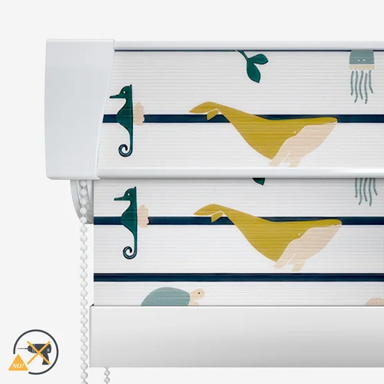 Sonova Studio Ocean Stripe Teal and Ochre roller