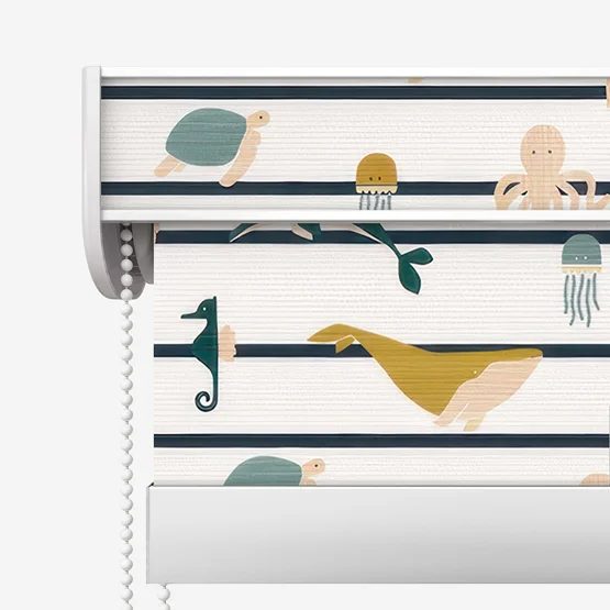 Sonova Studio Ocean Stripe Teal and Ochre roller