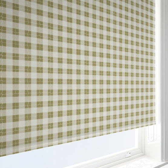 Sonova Studio Gingham Olive Roller Blind Blinds Direct