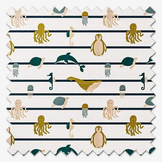 Sonova Studio Ocean Stripe Teal and Ochre roller