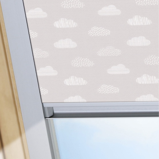 Sonova Studio Doodle Clouds Soft Grey roof_blind