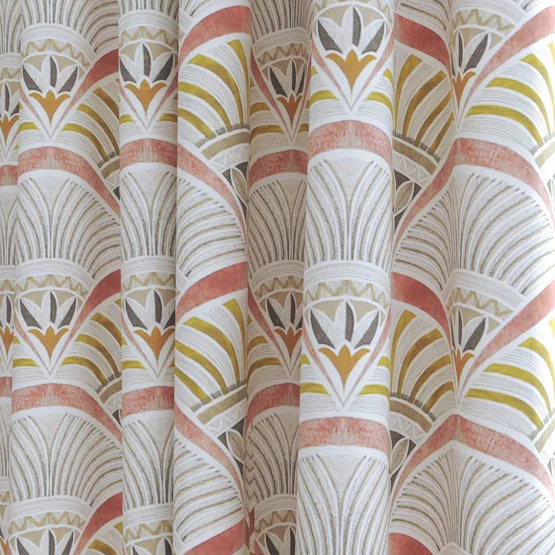 Afro Deco Blush & Olive curtain