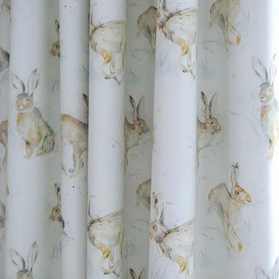 Voyage Hurtling Hares Linen curtain