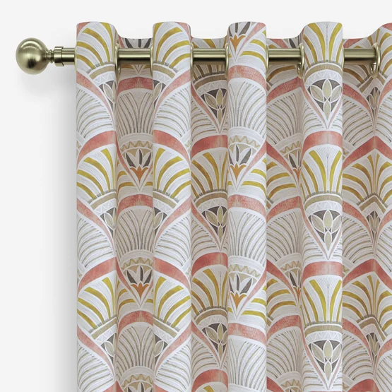 Afro Deco Blush & Olive curtain