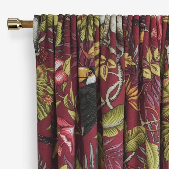Rainforest Cranberry curtain