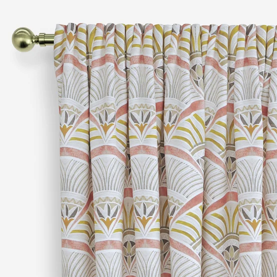 Afro Deco Blush & Olive curtain