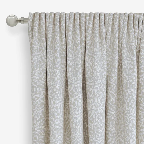 Ficus Leaf Natural Linen curtain