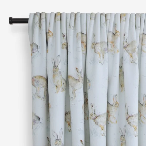 Voyage Hurtling Hares Linen curtain