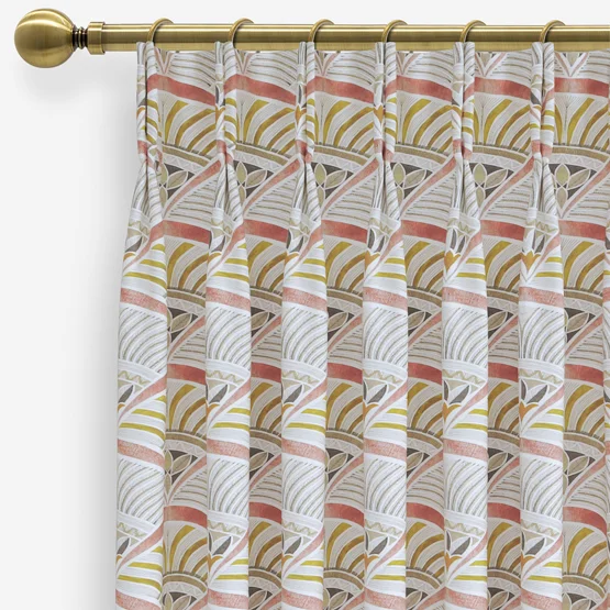 Afro Deco Blush & Olive curtain