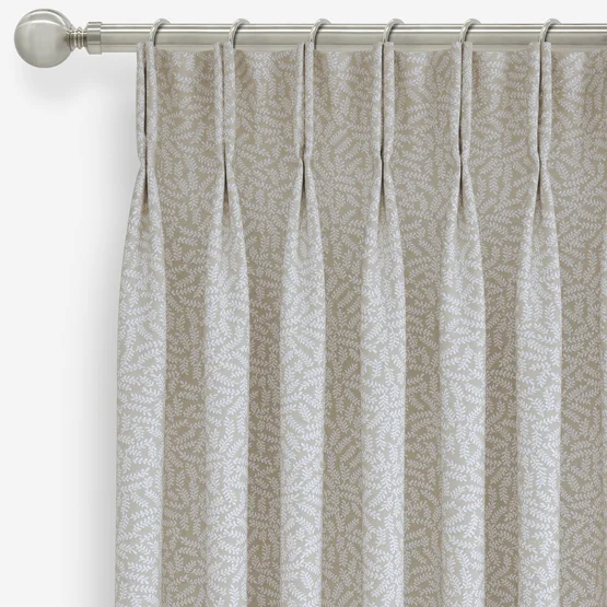 Ficus Leaf Natural Linen curtain