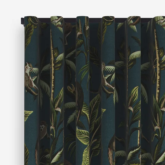 Monkey Teal curtain