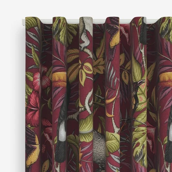 Rainforest Cranberry curtain