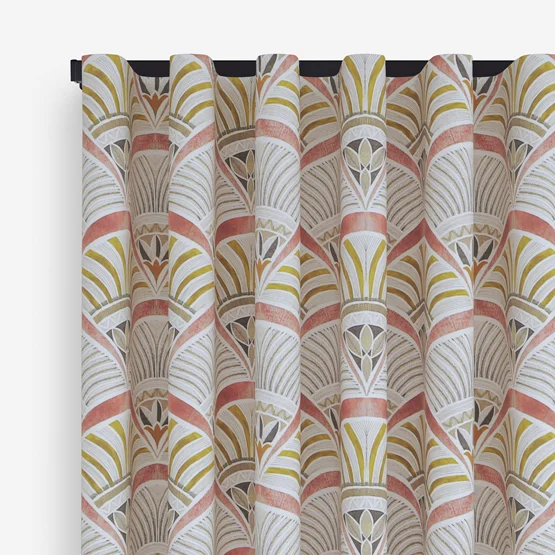 Afro Deco Blush & Olive curtain