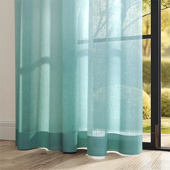 Casamance Winona White Celadon curtain