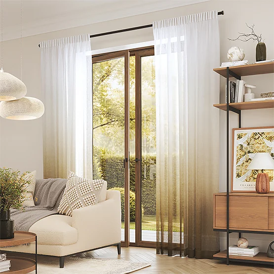 Casamance Winona White Taupe curtain