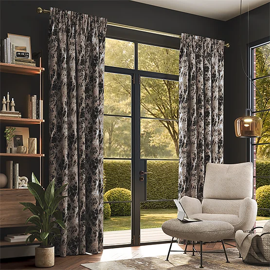 Lava Charcoal curtain