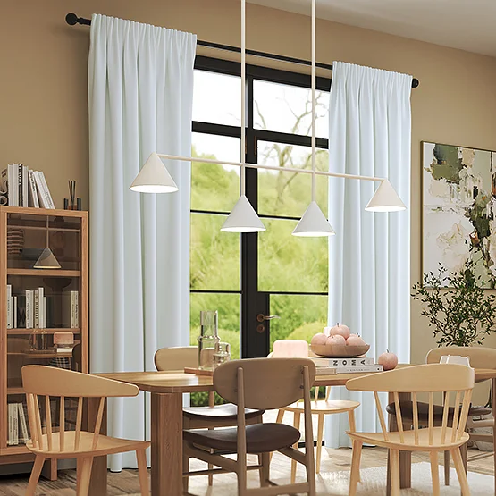 Mono Stripe White curtain