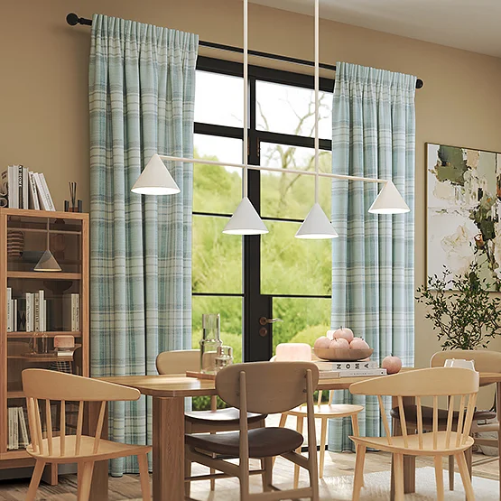 Shaker Check Wedgewood curtain