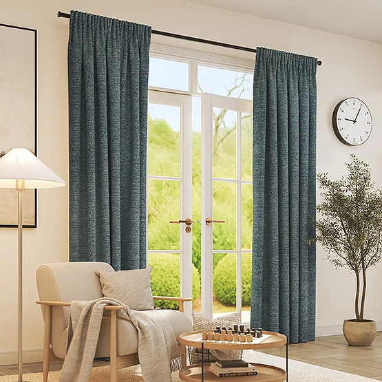 Boucle Dash Spa Blue curtain