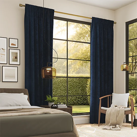 Boucle Royale Navy Blue curtain