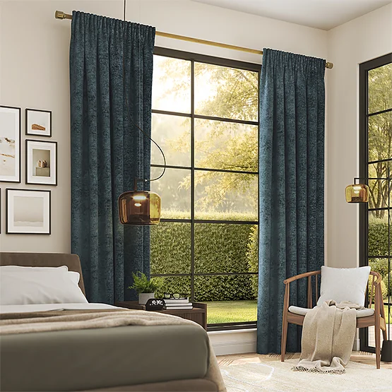 Boucle Royale Smoke Blue curtain