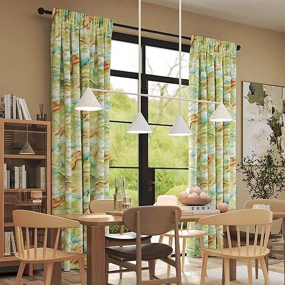 Modernist Neon Teal curtain