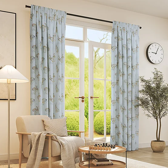 Voyage Hurtling Hares Linen curtain