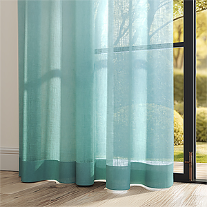 Casamance Winona White Celadon Curtain