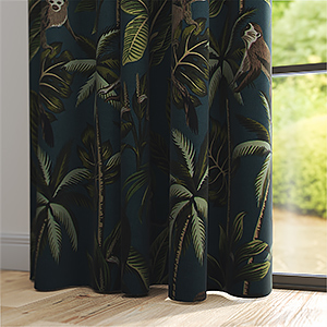 Monkey Teal Curtain