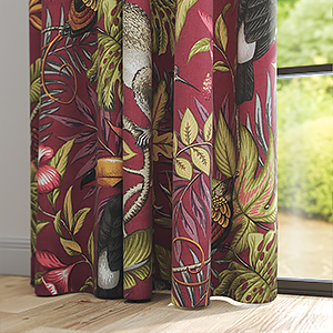 Rainforest Cranberry Curtain