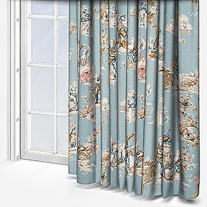 Camengo Gavotte Tissu Bleu Doux Curtain
