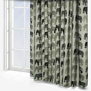 Elephants Natural Curtain