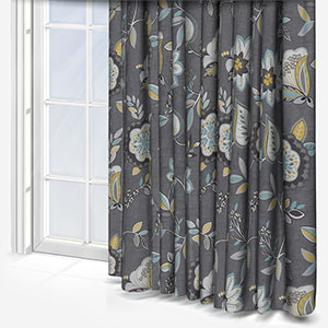 Octavia Charcoal/Chartreuse Curtain