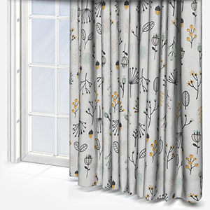 Flora Mint Ochre Curtain
