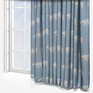 Polar Bear Blue Curtain