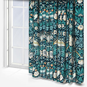 William Morris At Home Strawberry Thief Velvet Indigo