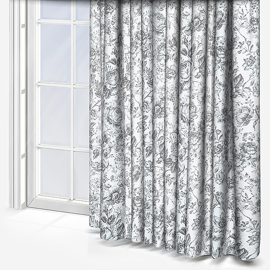 Camengo Celestine Tissu Noir Fusain Curtain